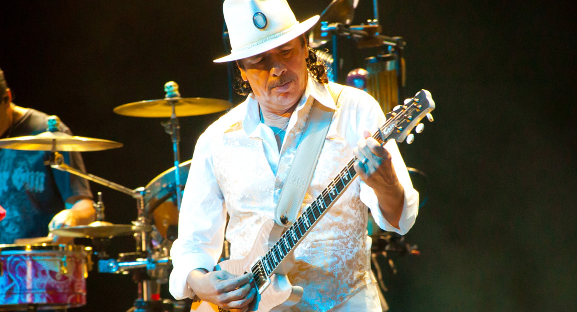 Carlos Santana playing guitar