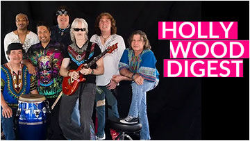 Hollywood Digest logo, and band photo