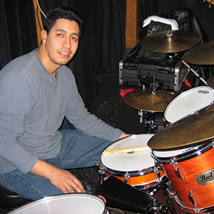 Sergio behind the kit